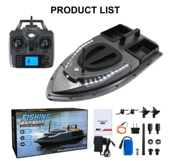 Лодки за захранка Карбонова лодка за захранка Flytec V010 с 40 точков GPS + БОНУС сак, зарядно 12V и допълнителни перки