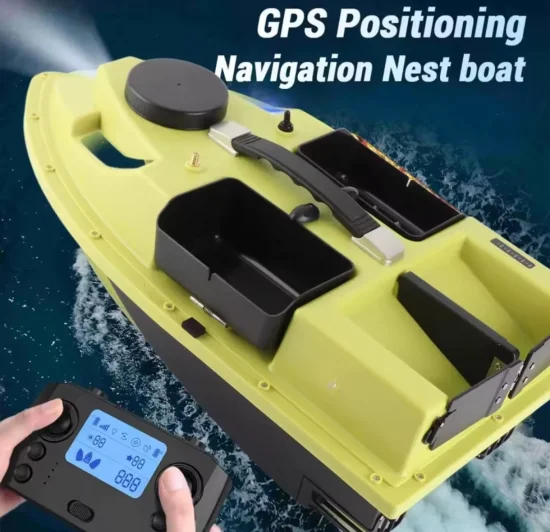 Лодки за захранка Лодка за захранка D19 с GPS 100 точки, сонар + ПОДАРЪК сак за лодка, зарядно 12V, гумен калъф за дистанционно, резервни перки
