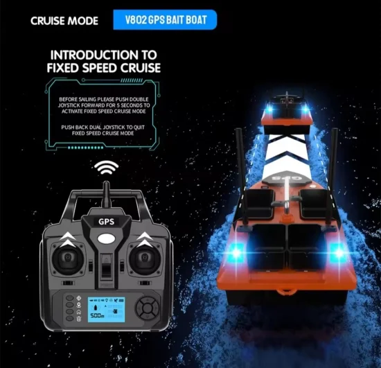 Лодки за захранка Лодка за захранка Flytec V802 Pro с GPS 160 точки + БОНУС водонепромокаем сак, зарядно 12V и резервни перки